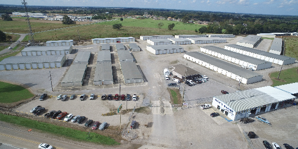 Aerial View of Billeaud Companies Boat and Self Storage Units Broussard Louisiana